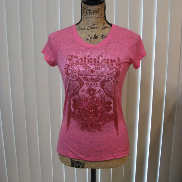 NWOT Express pink graphic tee t shirt top XS extra small - Picture 1 of 7